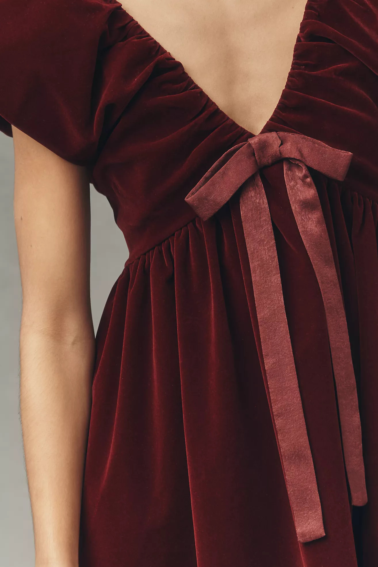 Endless Rose Velvet Bow Mini Dress | Anthropologie (US)
