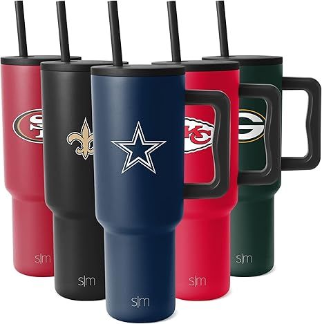 Simple Modern Officially Licensed NFL 40oz Tumbler with Handle and Straw Lid | Football Thermos G... | Amazon (US)