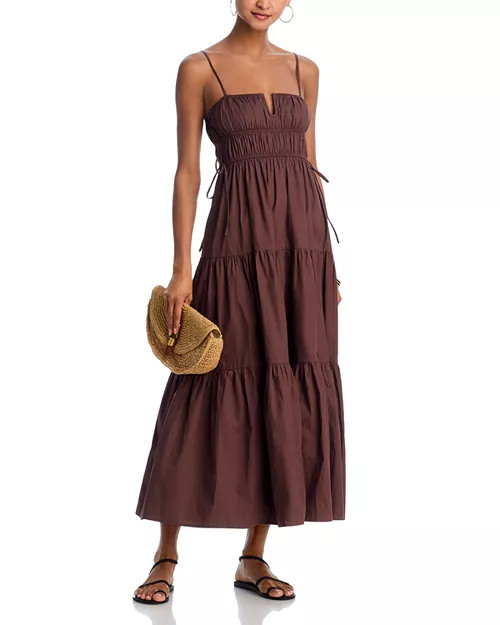 Shirred Cotton Poplin Midi Dress | Bloomingdale's (US)