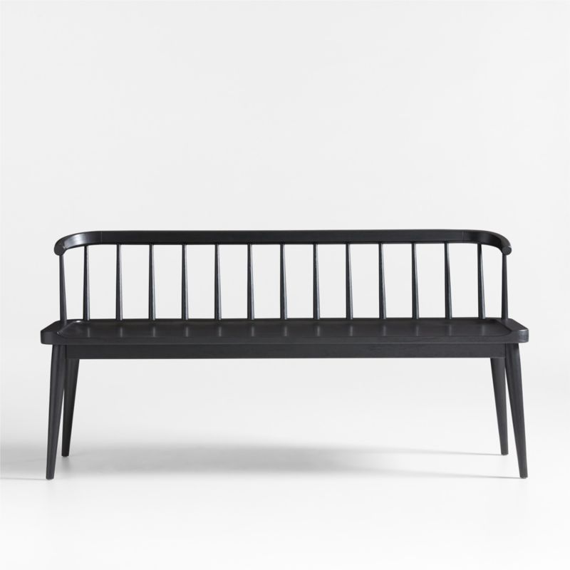 Pali Black Wood Dining Bench + Reviews | Crate & Barrel | Crate & Barrel