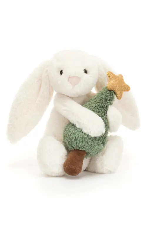 Jellycat Bashful Bunny with Christmas Tree Stuffed Animal in Multi at Nordstrom | Nordstrom