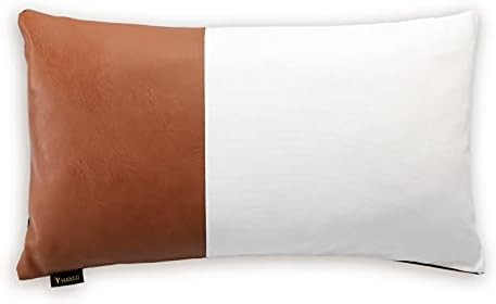 VUDECO Faux Leather Pillow Cover 12x20 Lumbar Linen Decorative Boho Pillow Covers Accent Western ... | Amazon (US)