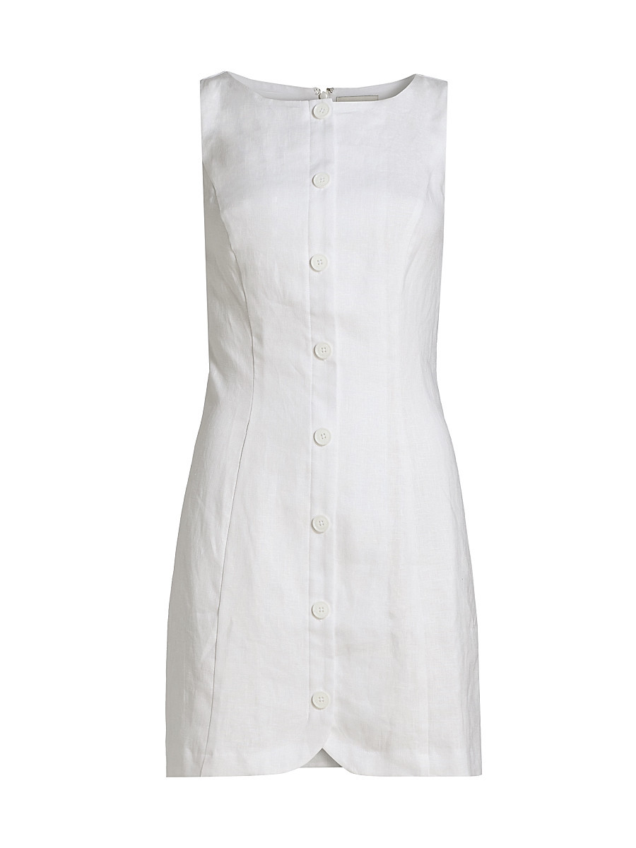 Women's Zarae Linen Minidress - White - Size 0 | Saks Fifth Avenue