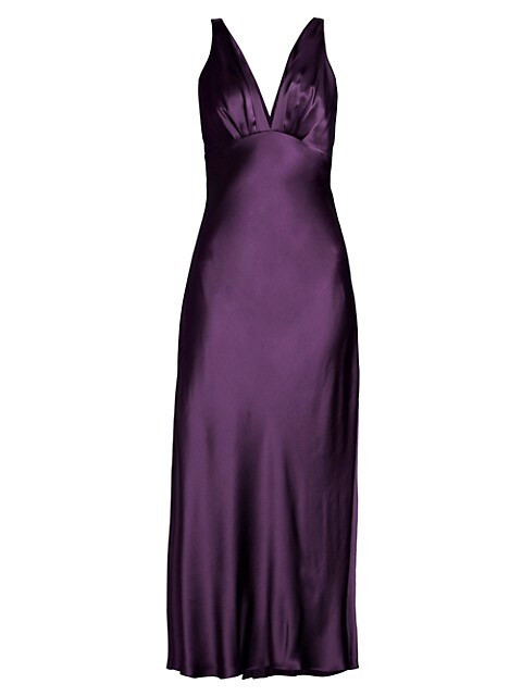 V-Neck Silk Sleeping Gown | Saks Fifth Avenue