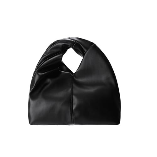 Comeon Women Clutch Purse Cloud Pouch Bag Small Ruched Hobo Tote Handbag Top Handle Soft Faux Leather Dumpling Clutch Bag(Black) | Amazon (US)