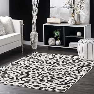nuLOOM Print Leopard Area Rug, 5' x 7' 5", Gray | Amazon (US)