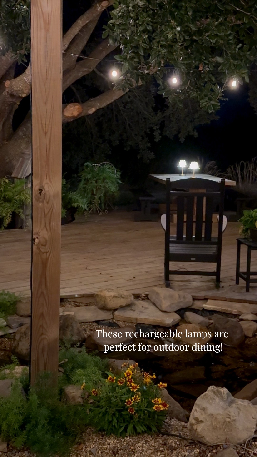 These rechargeable lamps are perfect for outdoor dining! #outdoordining