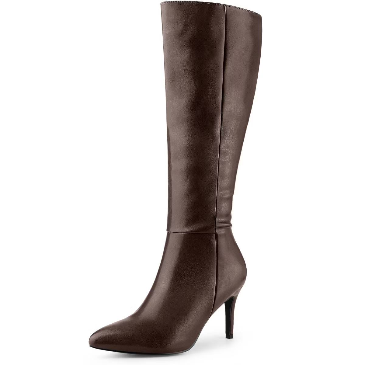 Perphy Women's Size Zipper Pointed Toe Stiletto Heel Knee High Boots | Target