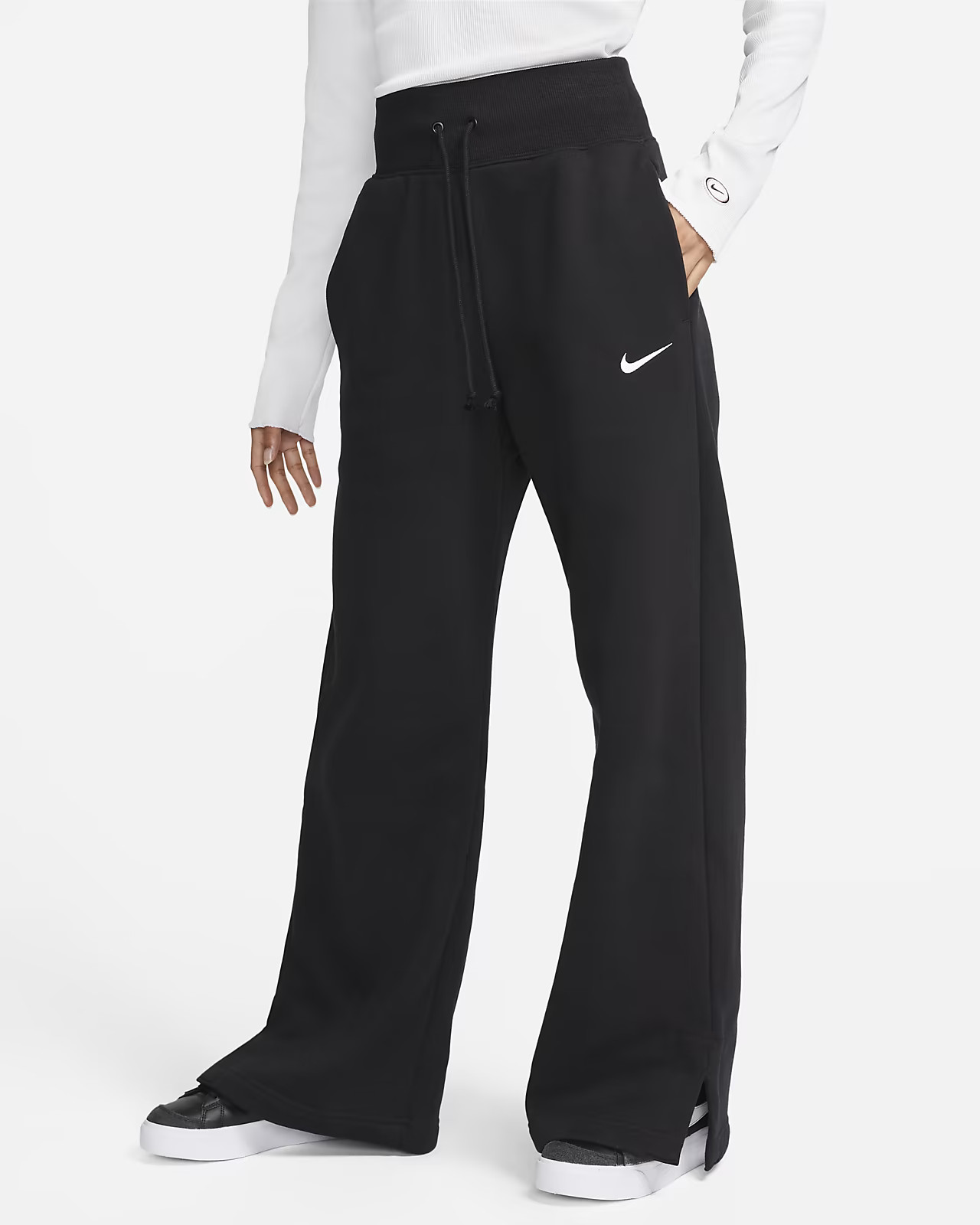 Women's High-Waisted Wide-Leg Tracksuit Bottoms | Nike (CA)