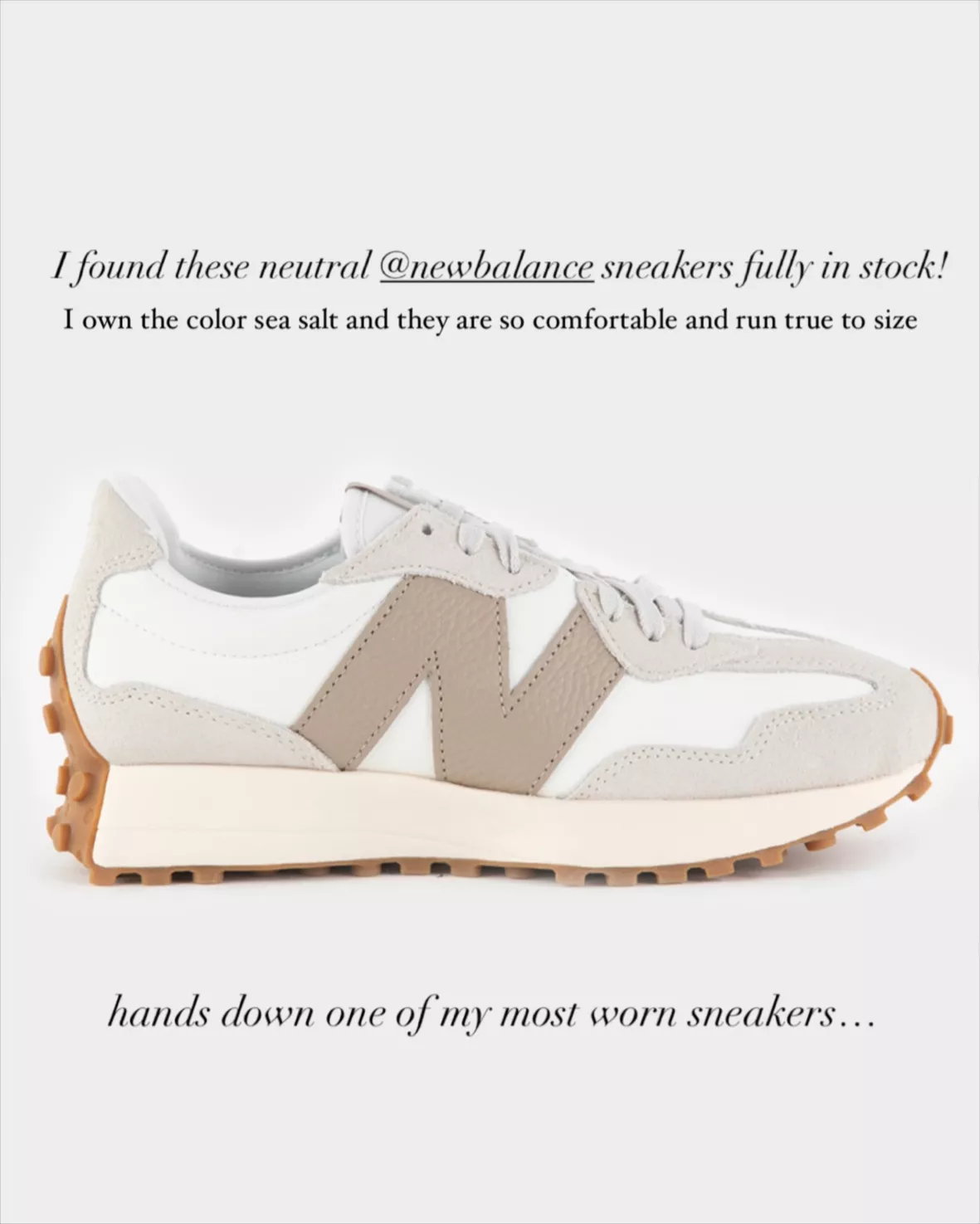 New Balance 327 sneakers in white & tan