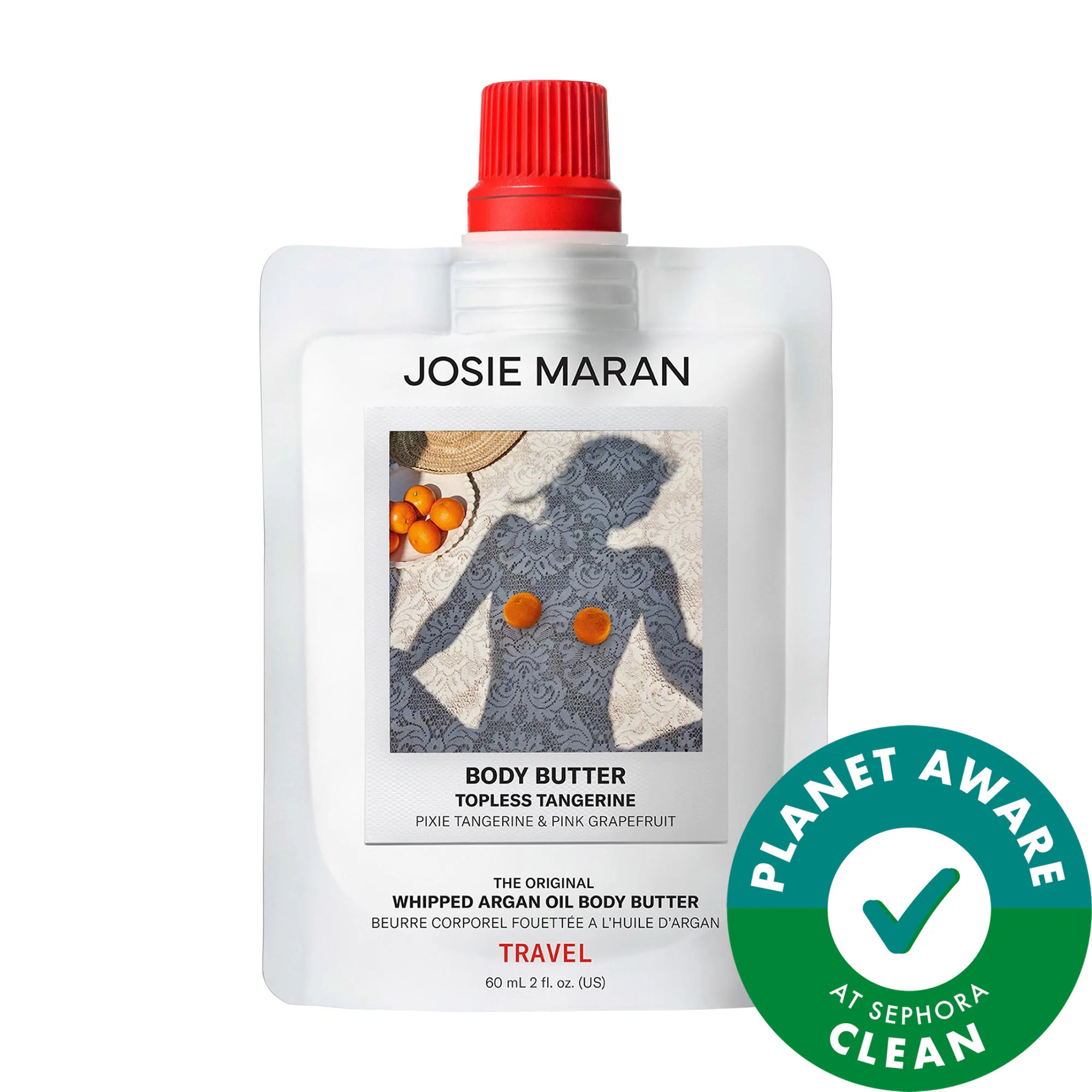 Josie Maran Mini Topless Tangerine - Whipped Argan Oil Refillable Firming Body Butter 2 oz | Sephora (US)