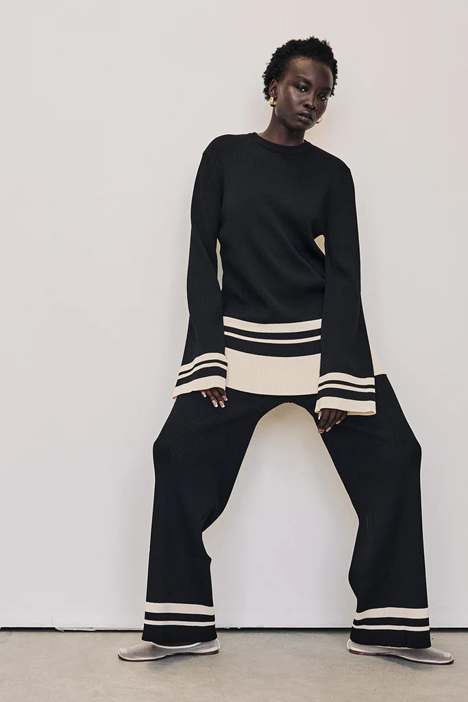 MADISON BLACK CONTRAST PANT | DISSH