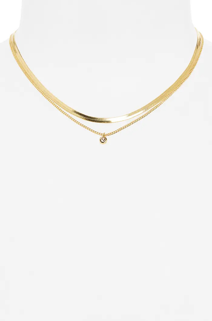 Set of 2 14K Gold Dipped Layered Necklaces | Nordstrom