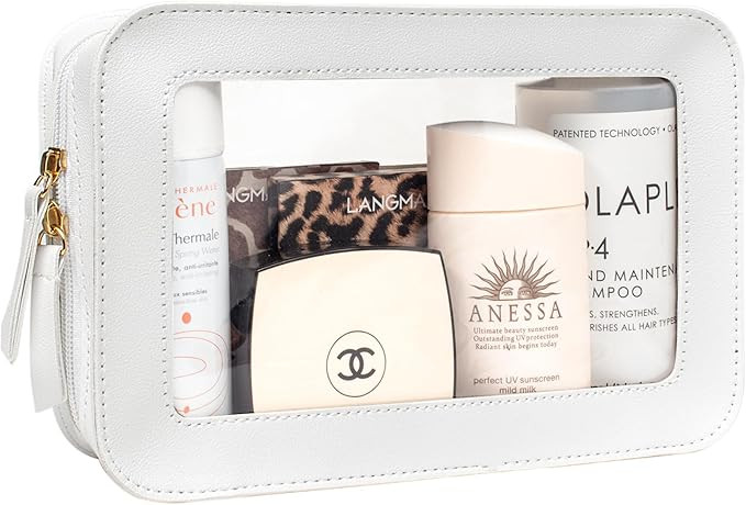 LETGO Clear Makeup Bags, TSA Approved Toiletry Bag with Zipper, Portable Make Up Organizer Travel... | Amazon (US)