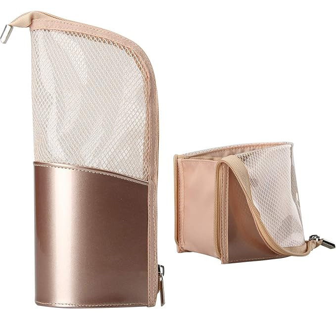 MONSTINA Travel Makeup Brush Bag, Portable Rose Gold Makeup Brush Holder Organizer Bag Waterproof... | Amazon (US)