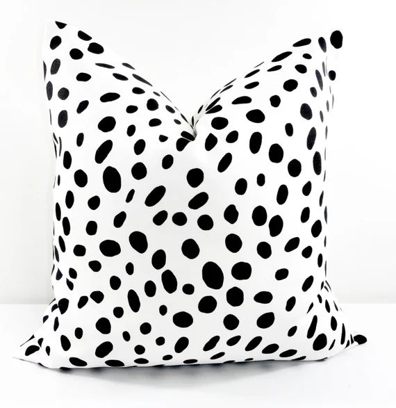 Black  & White Pillow. Sofa Throw Pillow cover. Dalmatian print pillows. Animal print.Cushion Cov... | Etsy (US)