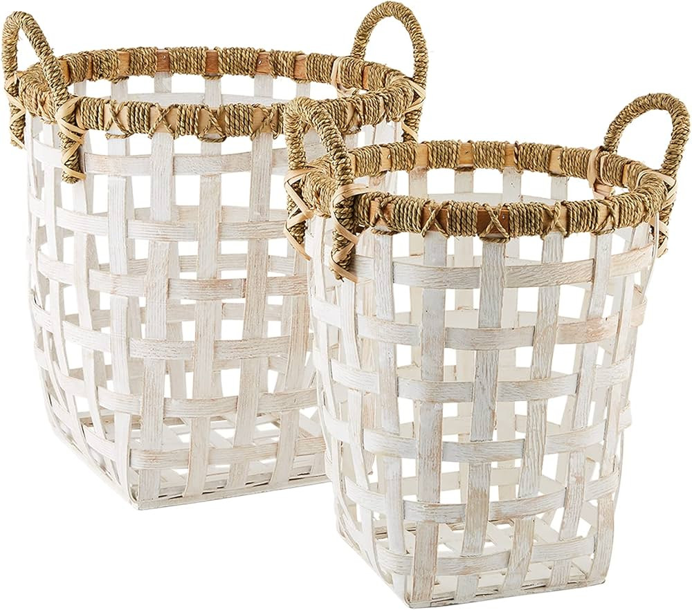 Mud Pie Rattan Basket Set | Amazon (US)