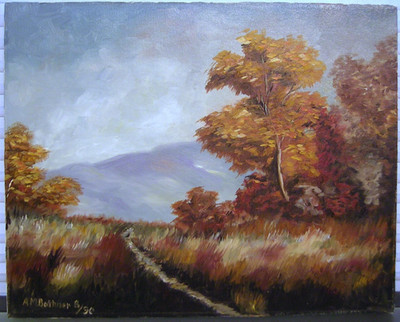 Vintage Original Impressionist Autumn Forest Mountain Oil Painting Signed | eBay US