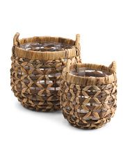 Set Of 2 Basket Planters With Handles | Marshalls