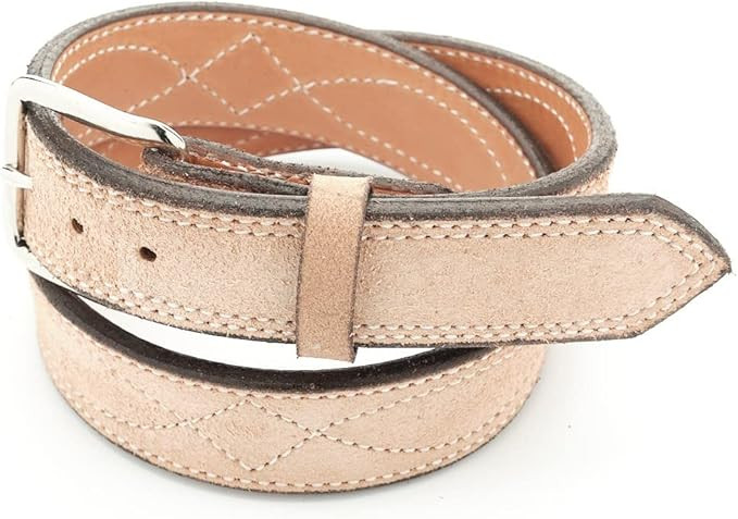 Texas Saddlery Western Belt – Natural Rough Out Gunfighter Stitch | 1.5 Inch Width | Tan Leathe... | Amazon (US)