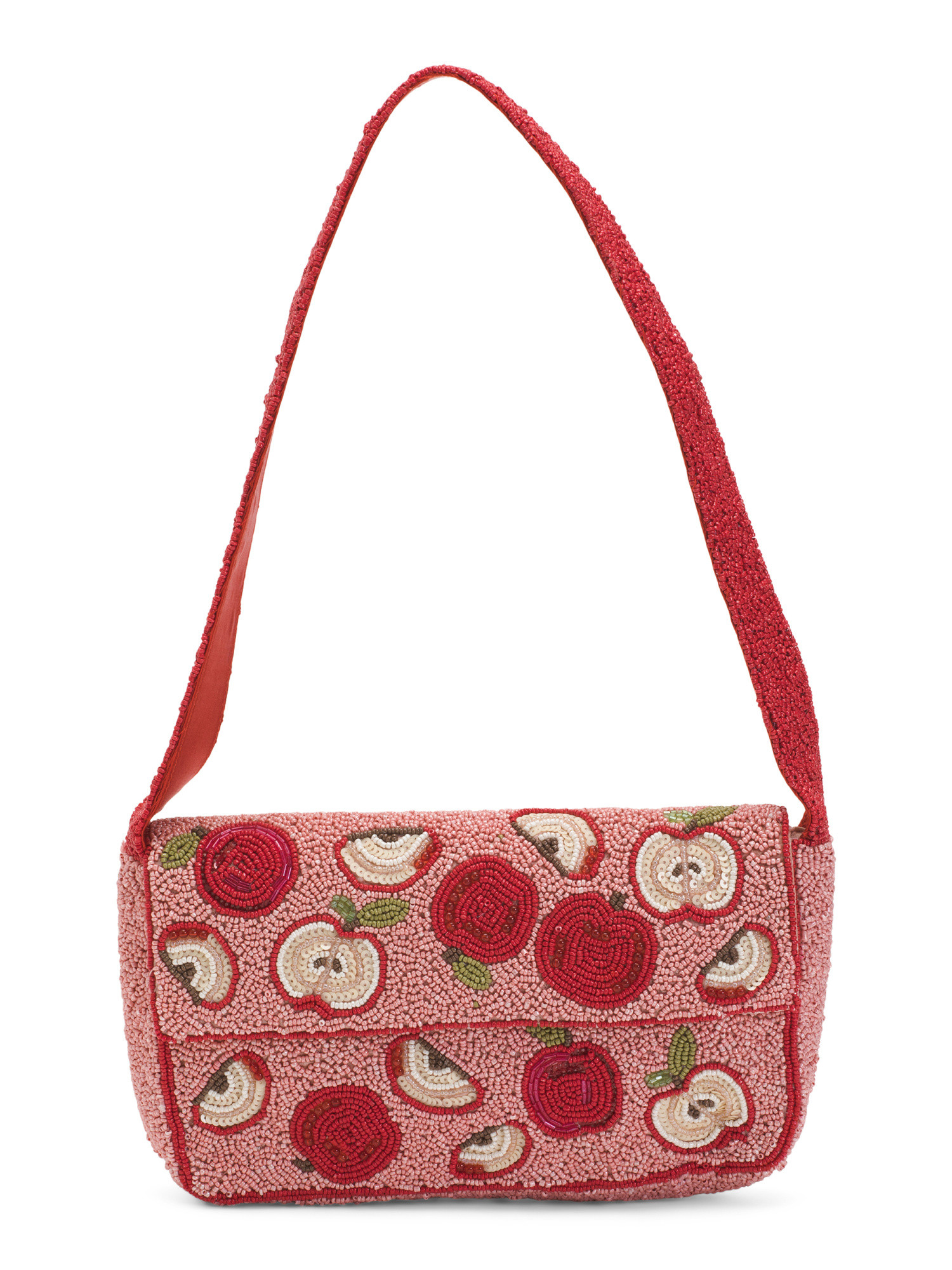 Beaded Apple Flap Shoulder Bag | TJ Maxx