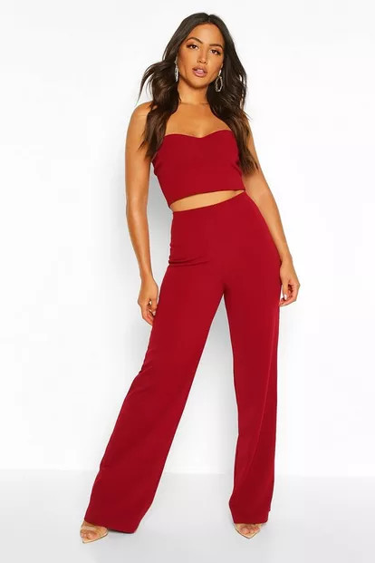Bandeau Bralet And Wide Leg Pants Two-Piece Set | Boohoo.com (US & CA)