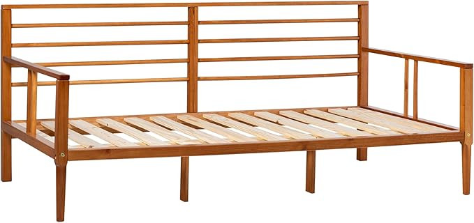 Walker Edison Mid Century Modern Wood Spindle Daybed Headboard Footboard Bed Frame Bedroom, Twin,... | Amazon (US)