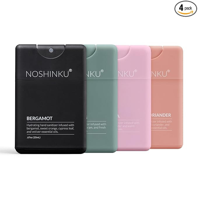 Noshinku - Refillable Hand Sanitizer Discovery 4-Pack, Travel Size Spray with Hydrating Botanical... | Amazon (US)
