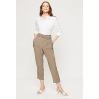 Khaki Bamboo Buckle Belted Trousers | Dorothy Perkins (UK)