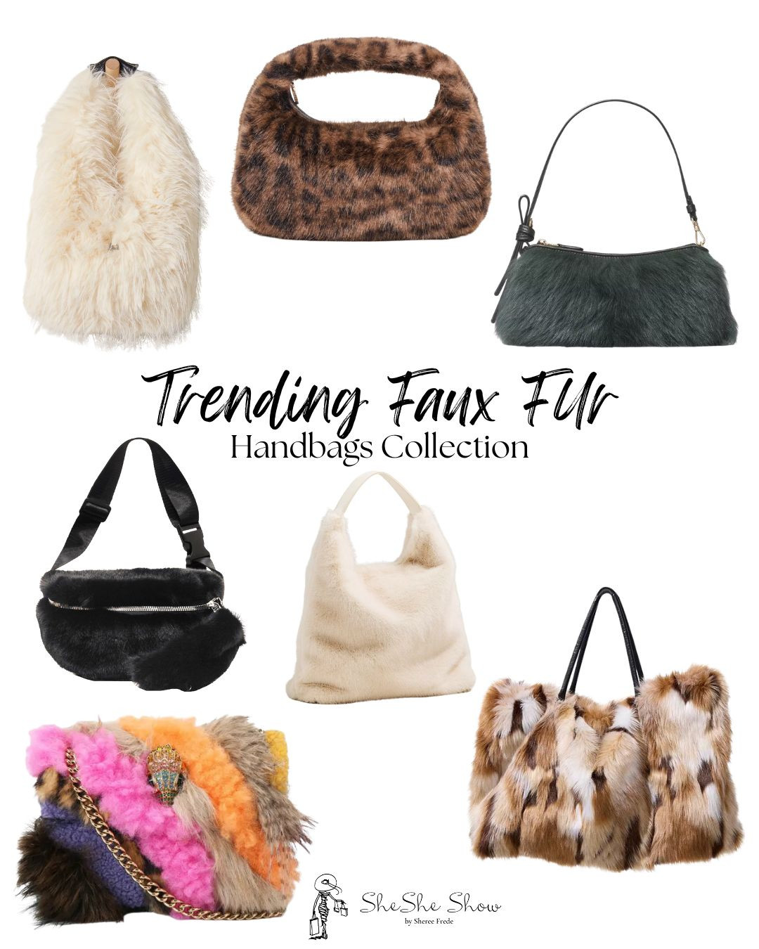  Faux fur handbags 
Belt bag, east west faux fur bag, faux fur tote bag

 

#LTKSeasonal #LTKGiftGuide #LTKOver40