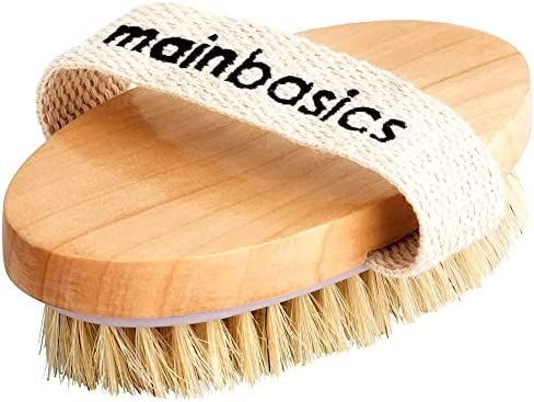 MainBasics Dry Body Brush Exfoliating Body Scrubber - Natural Bristles for Dry Skin, Blood Circul... | Amazon (US)