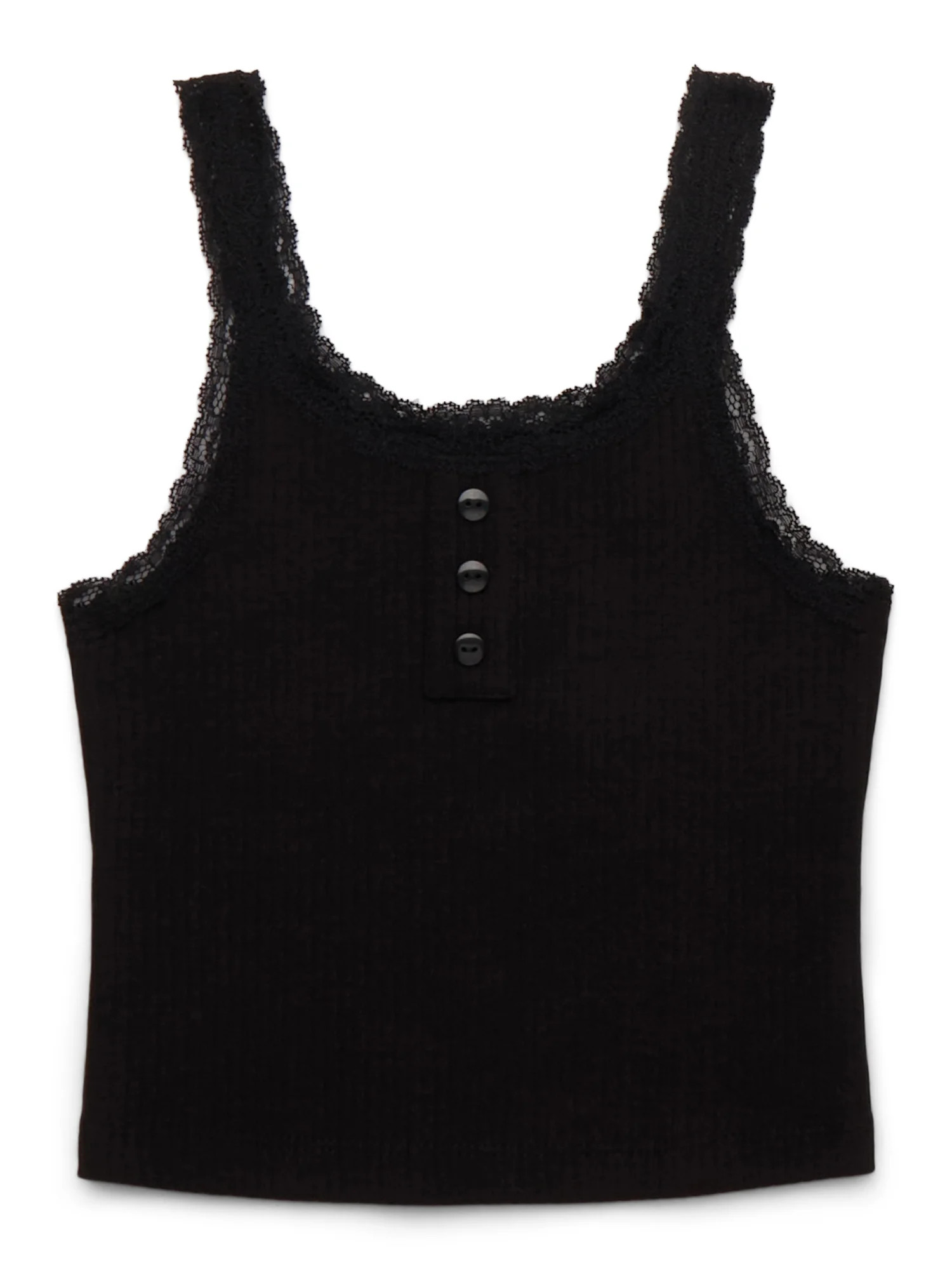 Wonder Nation Tween Girls Henley Tank Top with Lace Trim, Sizes 4-18 | Walmart (US)