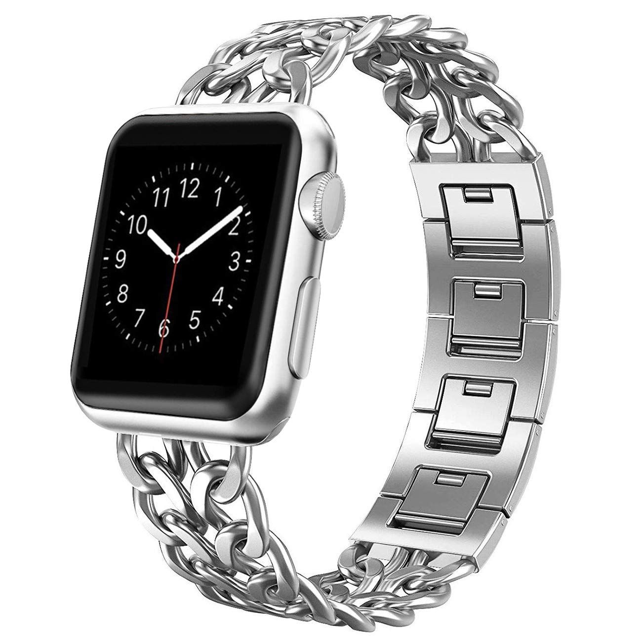 AmzAokay Replacement Bands Compatible for Apple Watch 38mm 42mm Stainless Steel Metal Cowboy Chai... | Amazon (US)