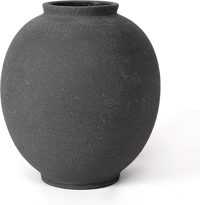 Black Ceramic Large Vase - 9.84 Inch Round Modern Ceramic Vases,Tall Vase for Decor Living Room T... | Amazon (US)