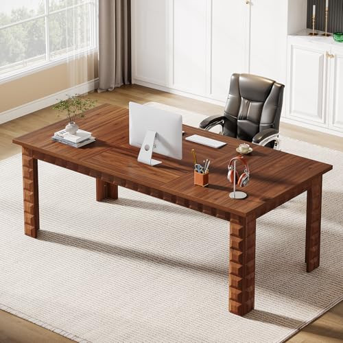 Tribesigns Modern Executive Office Desk, 70.87-Inch Large Wood Computer Desk Study Writing Table for Home Office, Walnut | Amazon (US)