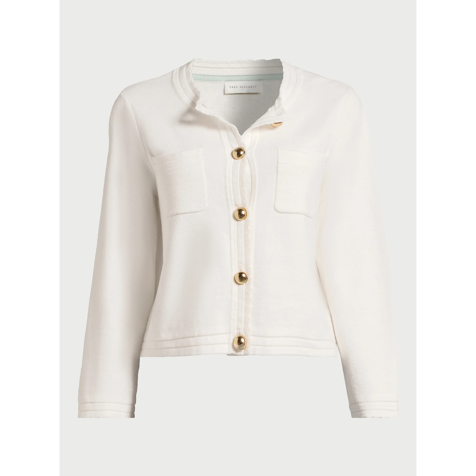 Free Assembly Women’s Long Sleeve Cardigan Sweater with Chest Pockets, Midweight, Sizes XS-XXL | Walmart (US)