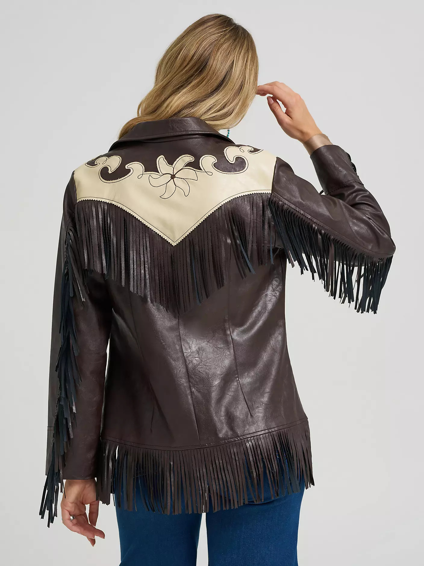 Wrangler x Lainey Wilson Faux Leather Fringe Jacket | Wrangler