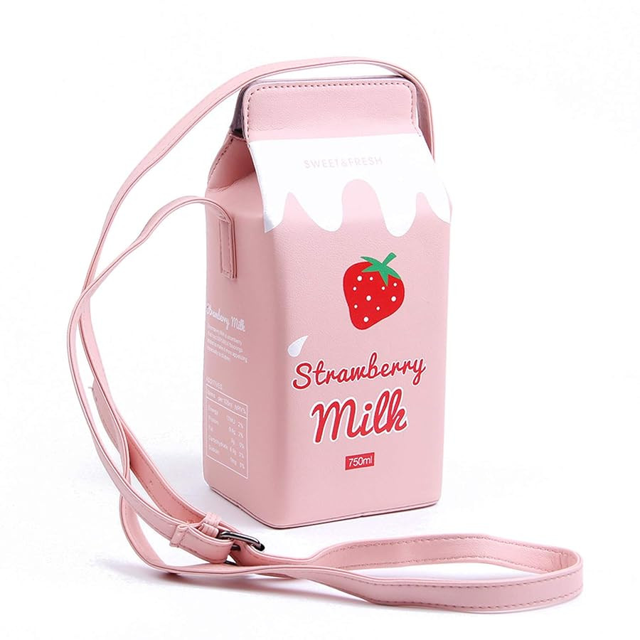 Fruits Banana Strawberry Milk Box Cross Body Purse Bag Women Phone Wallet Shoulder Bags | Amazon (US)