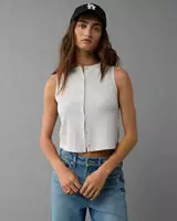 AE Button-Up Tank Top | American Eagle Outfitters (US & CA)