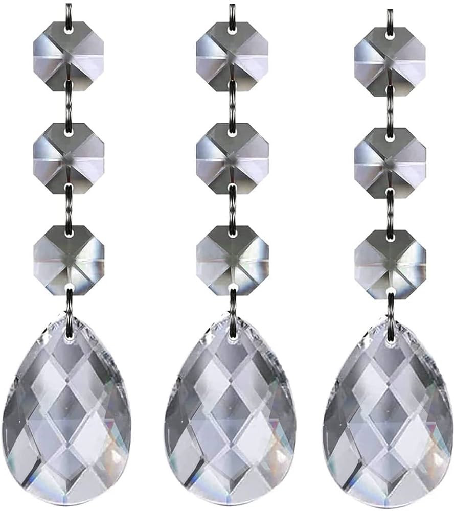 30PCS Teardrop Acrylic Crystal Beads Beads Garland Chandelier Hanging Wedding Party Decor | Amazon (US)