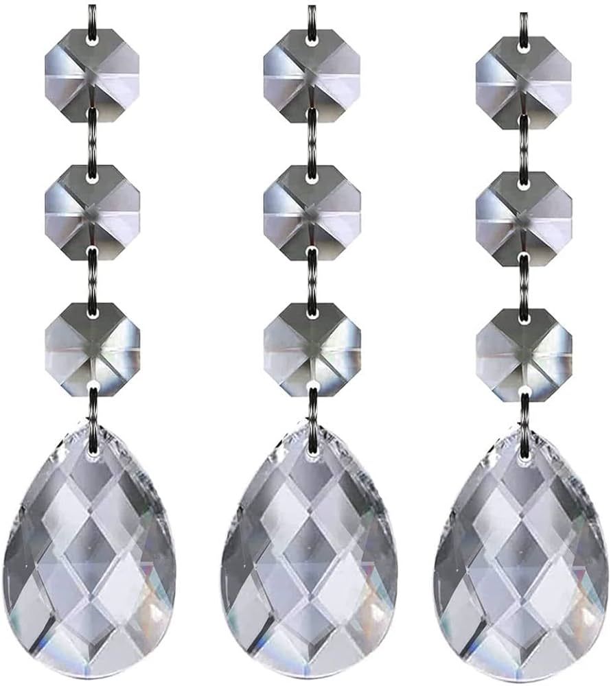 30PCS Teardrop Acrylic Crystal Beads Beads Garland Chandelier Hanging Wedding Party Decor | Amazon (US)