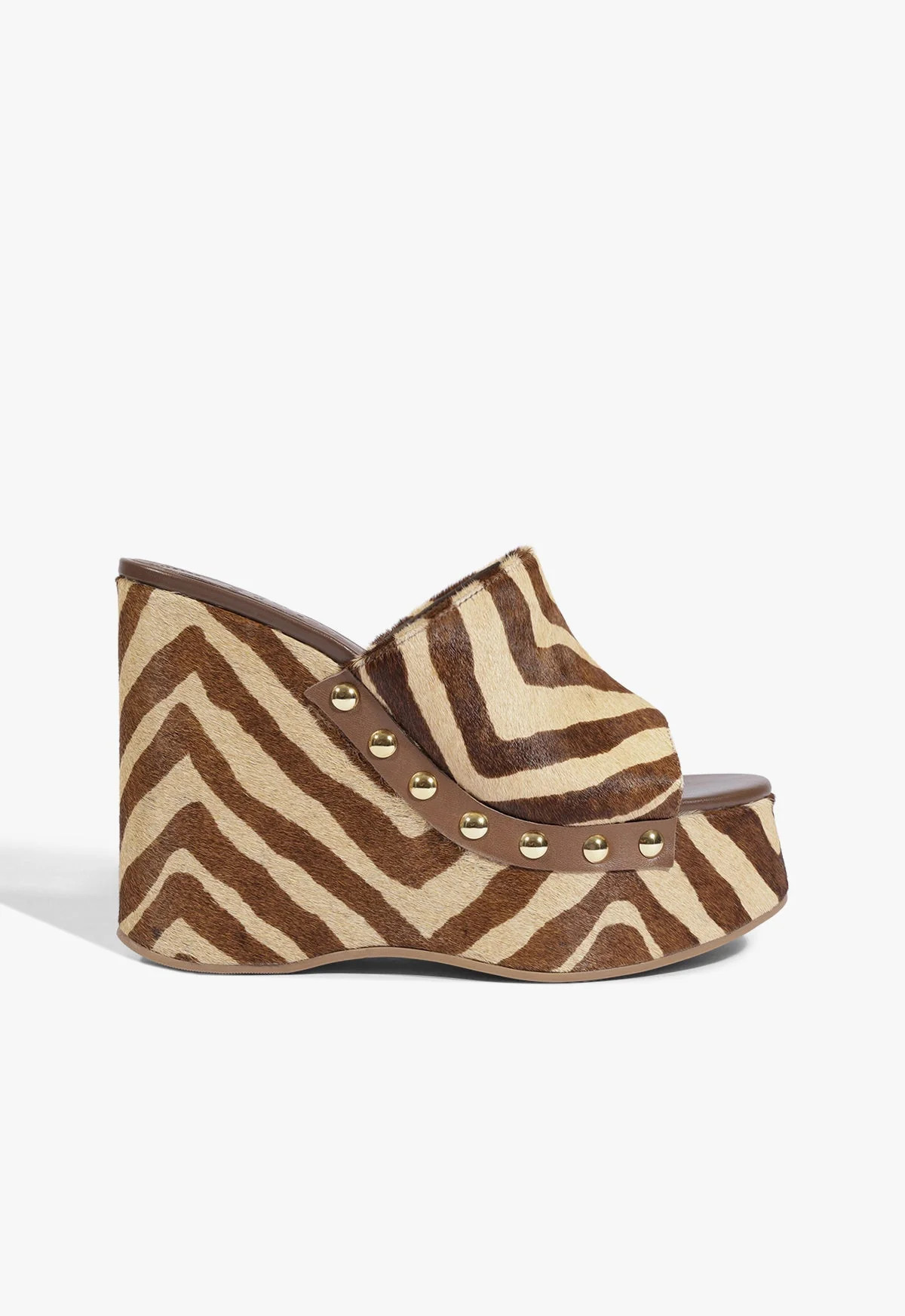 Dalle Studs Animal Print Leather Sandal | Schutz (US)