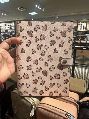 Coach Notebook With Rosette print Gold/Blush Multi | eBay US