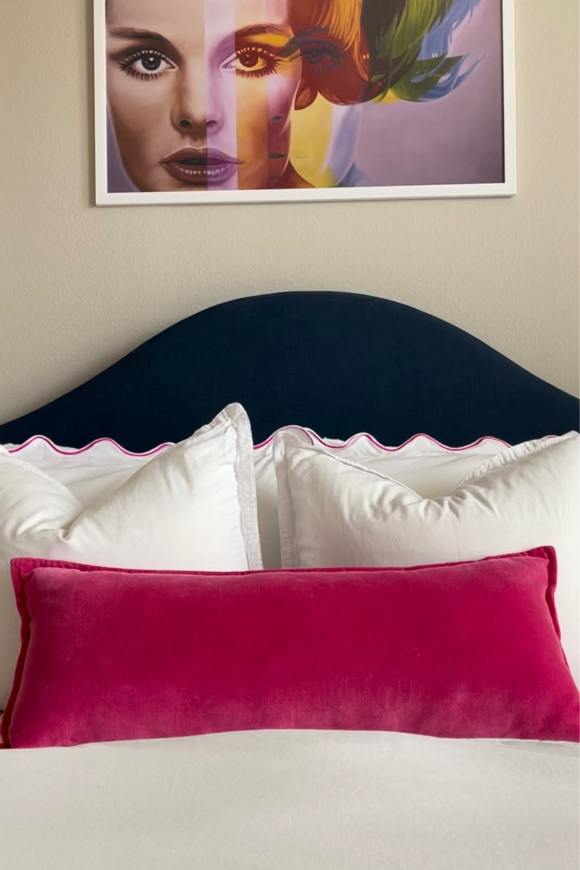 The pink lumbar pillow is on sale!!!! Bedroom decor inspo, gossip girl art, pink velvet throw pillow, upholstered bed, fluffy duvet

#LTKsalealert #LTKhome #LTKFind