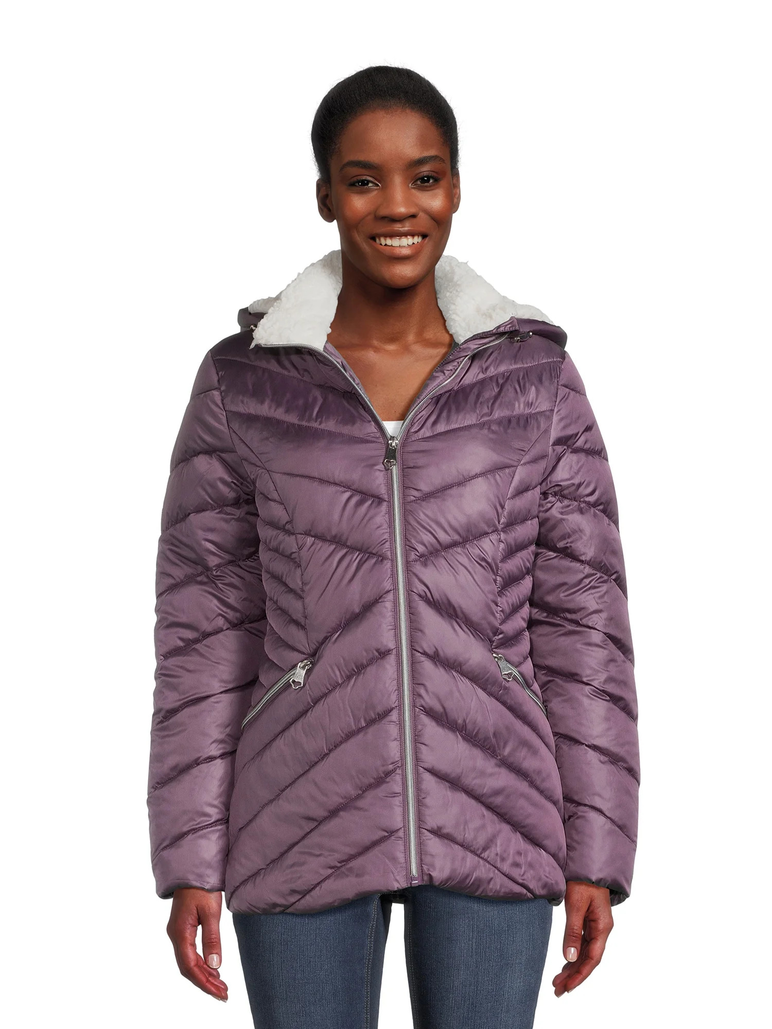 Big Chill Women's Mix Quilt Down Blend Jacket with Cozy Lining | Walmart (US)