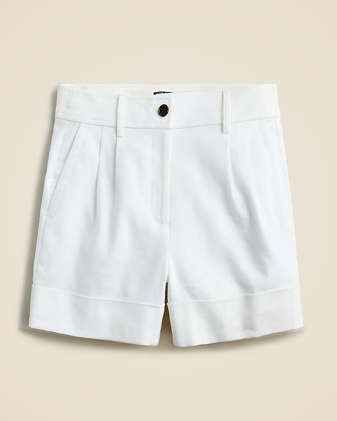 Cuffed high-rise suit short in stretch linen blend | J. Crew US