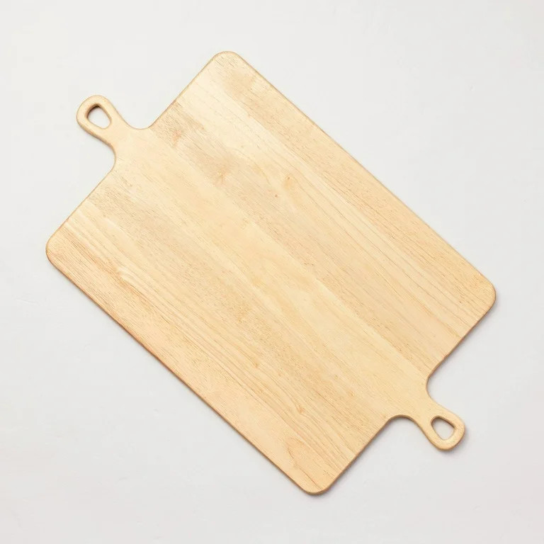 Large Double Handle Wood Serve Board Natural - Hearth & Hand™ with Magnolia: Rubberwood, Farmho... | Walmart (US)
