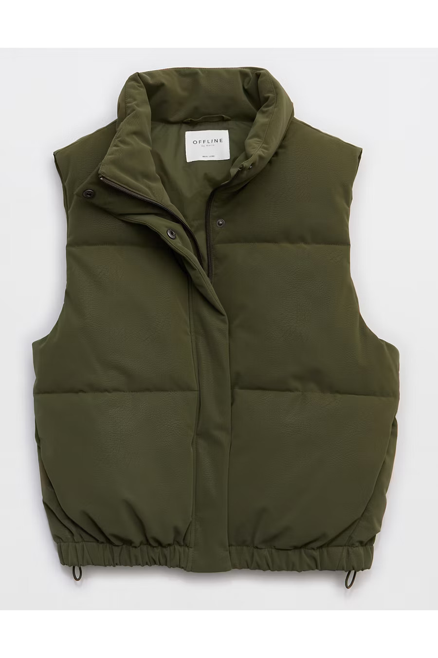 OFFLINE By Aerie Classic Length Puffer Vest Women's Military Green XXS | Aerie