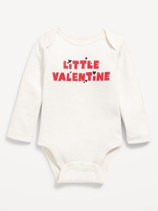 Unisex Long-Sleeve "Little Valentine" Graphic Bodysuit for Baby | Old Navy (US)