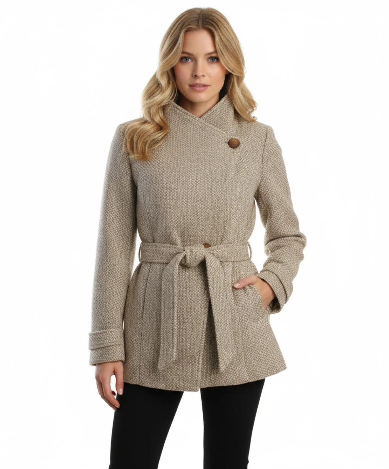 Jessica Simpson Single Breasted Tweed Coat | Walmart (US)